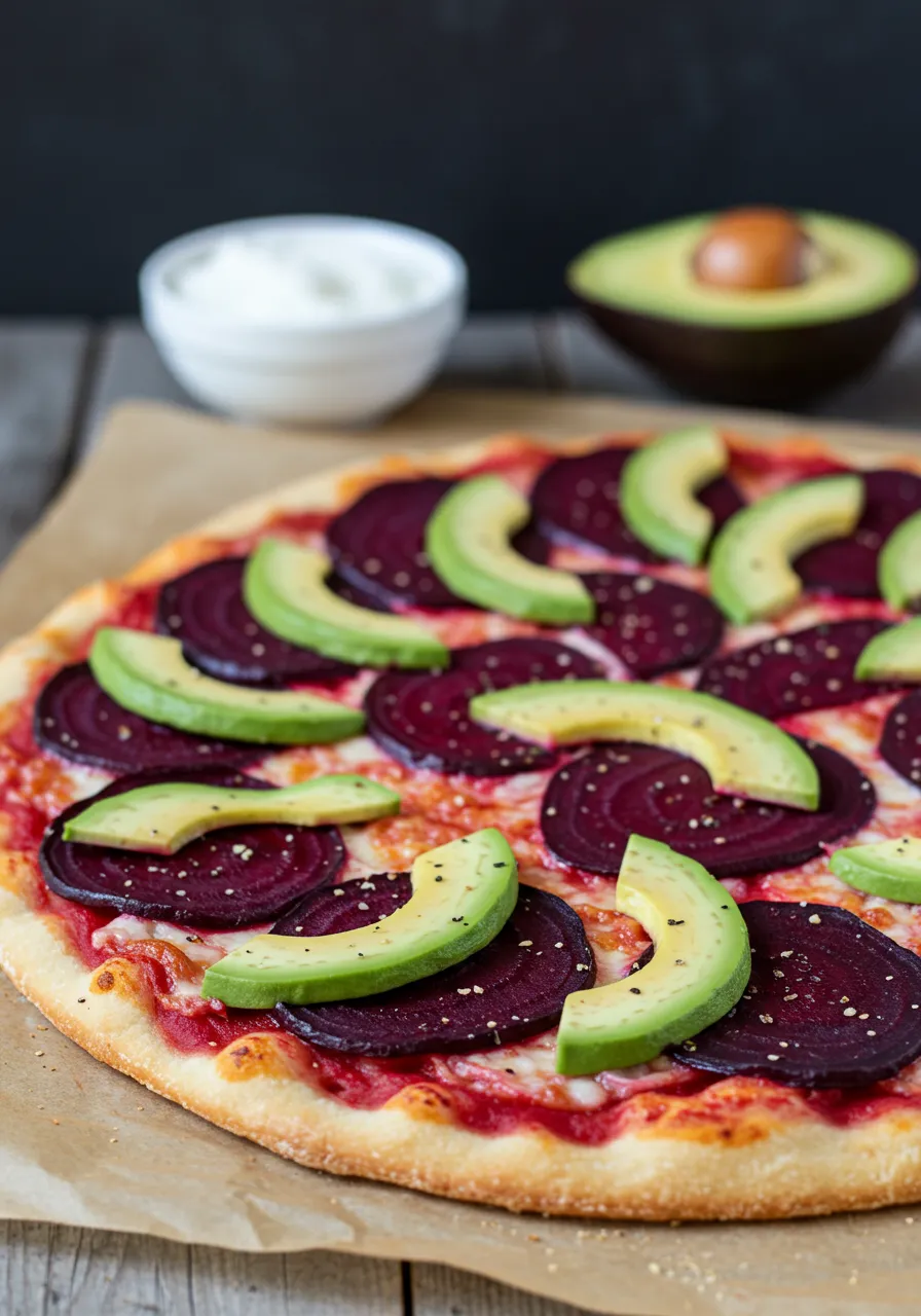 Beetroot Avocado Pizza - secondary view